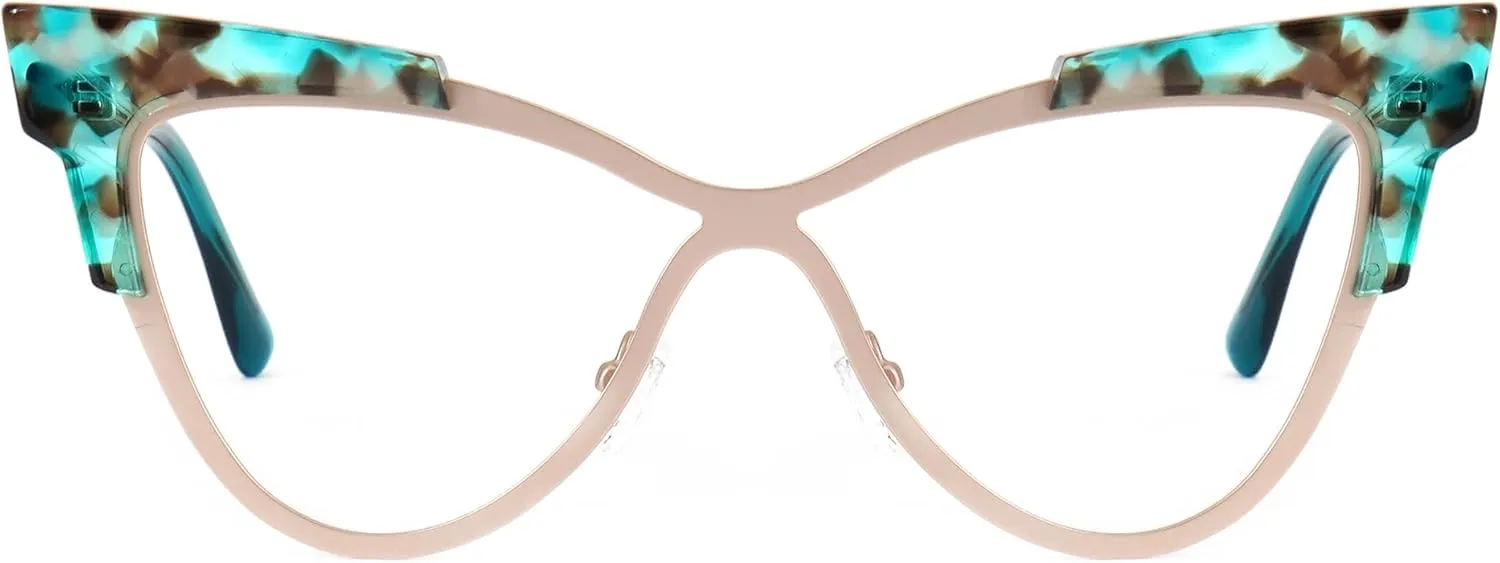 Zeelool Oversized Cat Eye Glasses Frame with Non-prescription Clear Lens Fashion Eyewear Glasses for Women