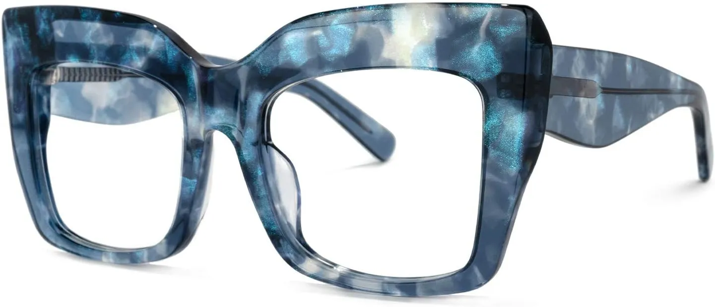 Zeelool Stylish Thick Cat Eye Glasses Frame with Clear Lens Charmaine ZOA01901