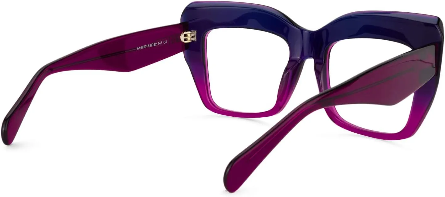 Zeelool Stylish Thick Cat Eye Glasses Frame with Clear Lens Charmaine ZOA01901