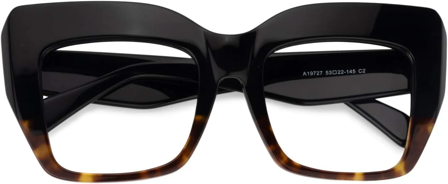 Zeelool Stylish Thick Cat Eye Glasses Frame with Clear Lens Charmaine ZOA01901