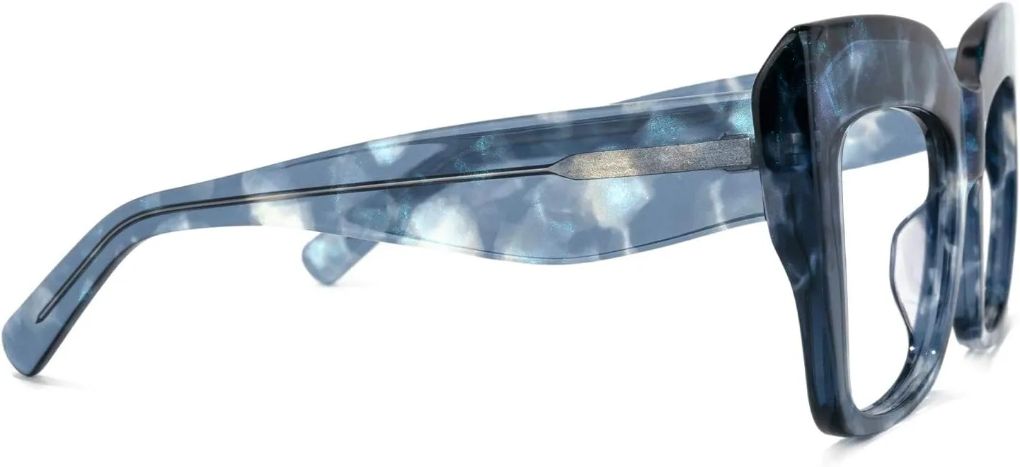 Zeelool Stylish Thick Cat Eye Glasses Frame with Clear Lens Charmaine ZOA01901