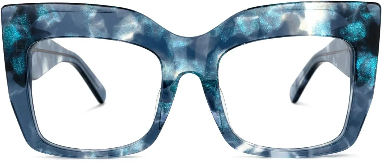 Zeelool Stylish Thick Cat Eye Glasses Frame with Clear Lens Charmaine ZOA01901