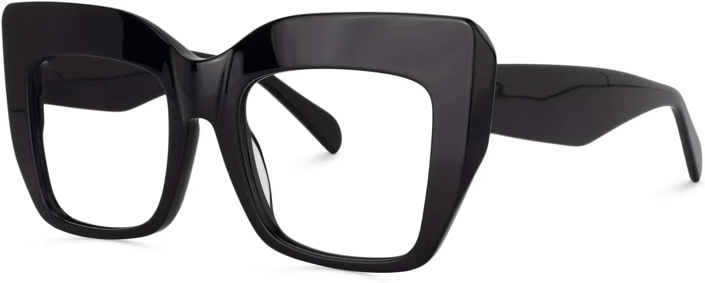Zeelool Stylish Thick Cat Eye Glasses Frame with Clear Lens Charmaine ZOA01901