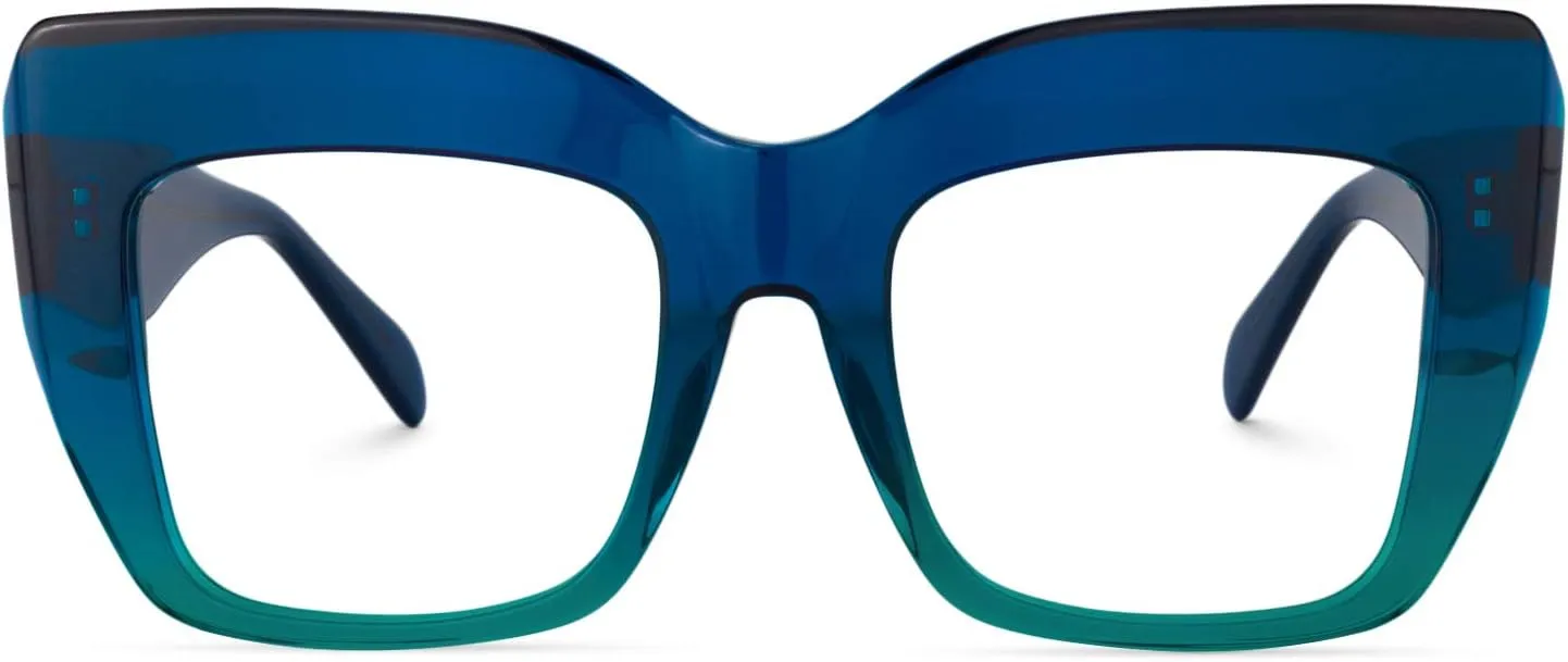 Zeelool Stylish Thick Cat Eye Glasses Frame with Clear Lens Charmaine ZOA01901