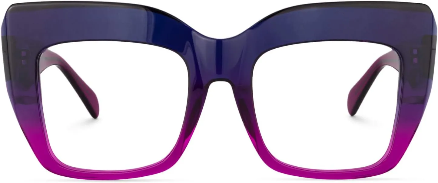 Zeelool Stylish Thick Cat Eye Glasses Frame with Clear Lens Charmaine ZOA01901