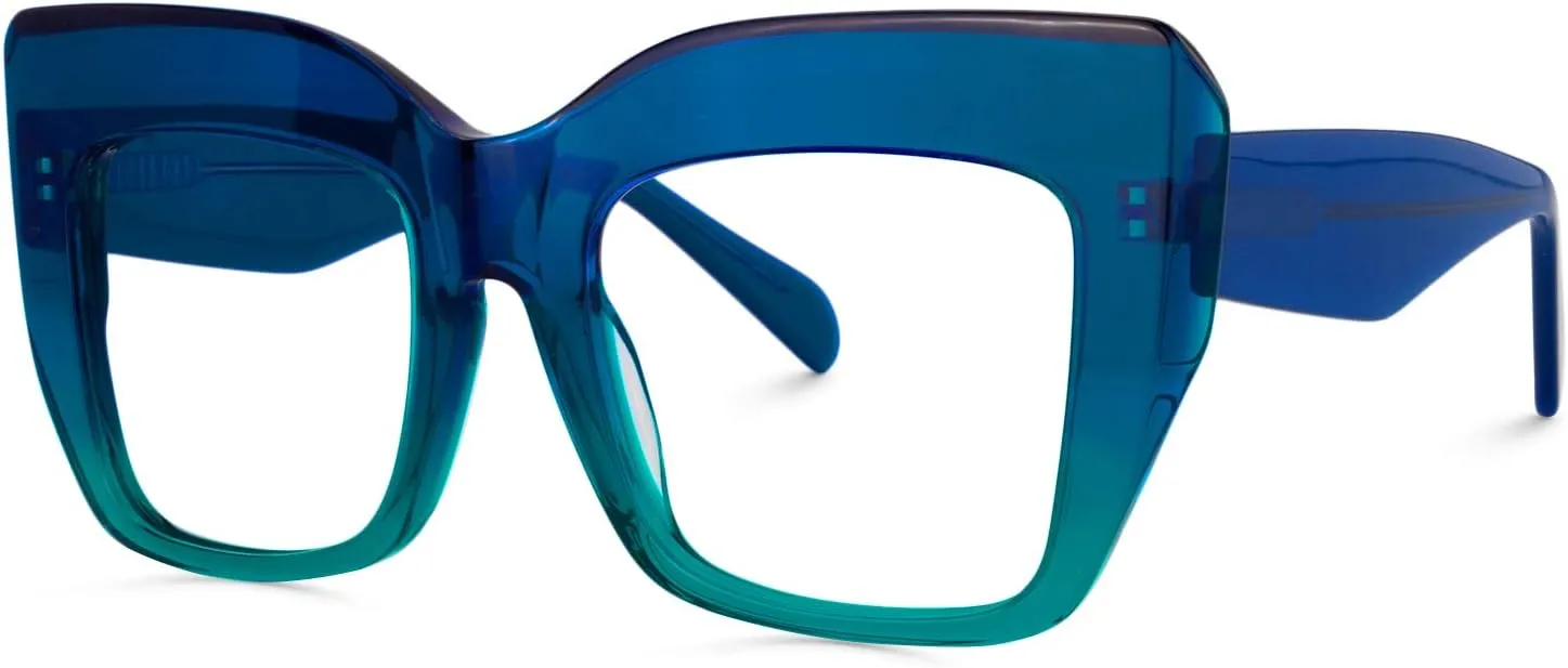 Zeelool Stylish Thick Cat Eye Glasses Frame with Clear Lens Charmaine ZOA01901