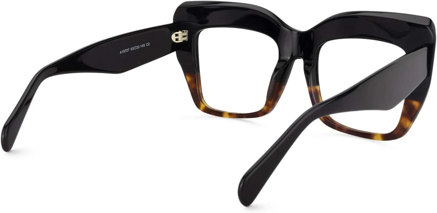 Zeelool Stylish Thick Cat Eye Glasses Frame with Clear Lens Charmaine ZOA01901