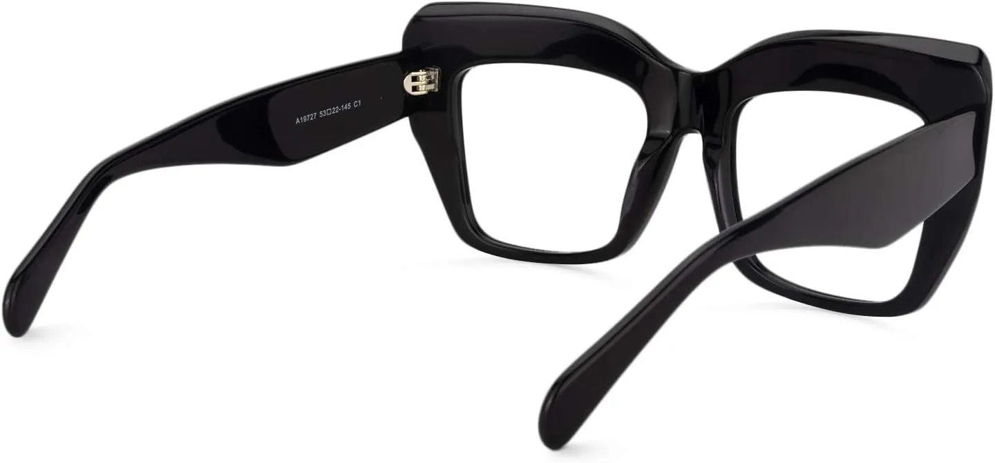 Zeelool Stylish Thick Cat Eye Glasses Frame with Clear Lens Charmaine ZOA01901