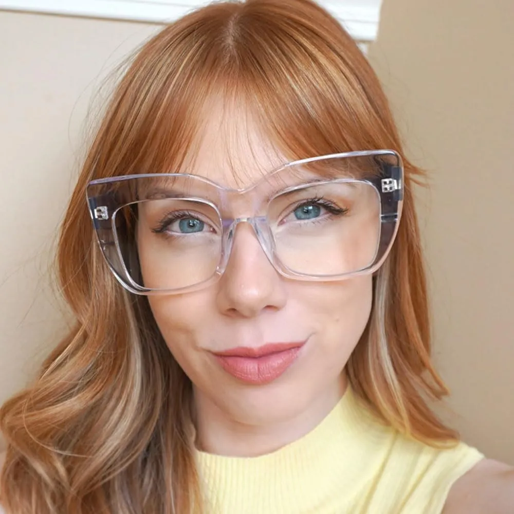 Zeelool Stylish Thick Cat Eye Glasses Frame with Clear Lens Charmaine ZOA01901